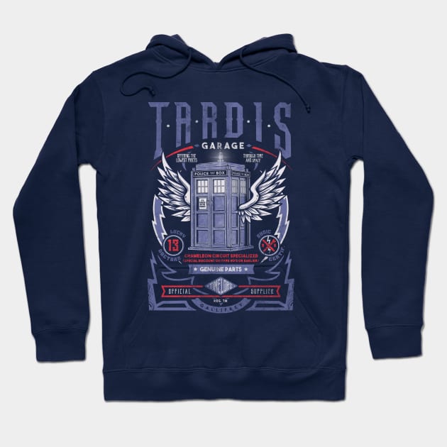 Tardis Garage Hoodie by Arinesart